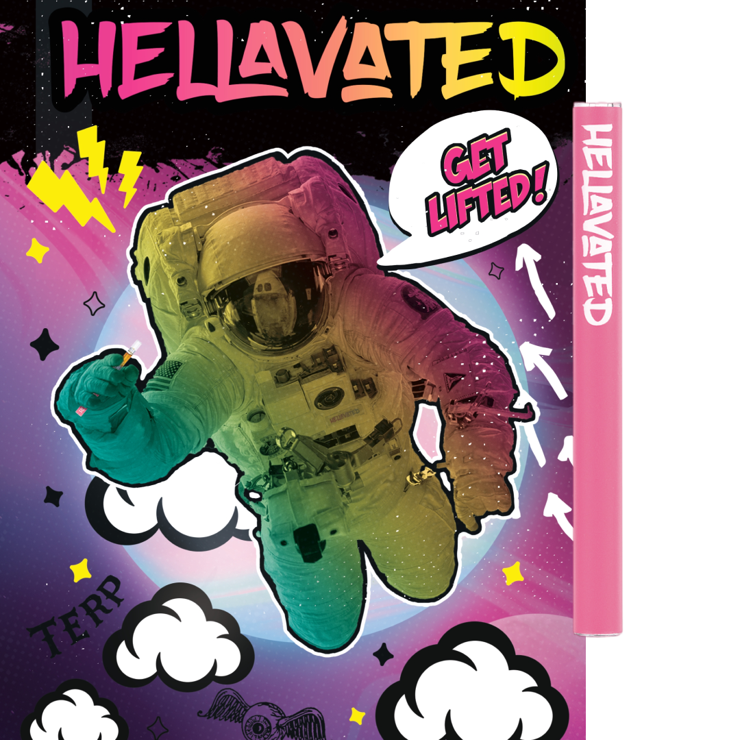 Hellavated Poster with Spaceman and Vape Pen
