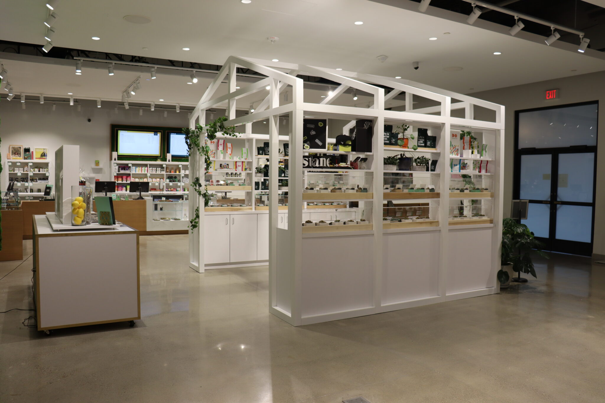 Liberty Madison Heights dispensary interior with large product display